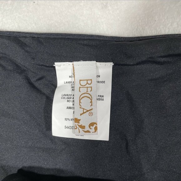 NEW Becca Fine Line Ribbed Bikini Bottoms Black SZ Medium - Picture 6 of 12